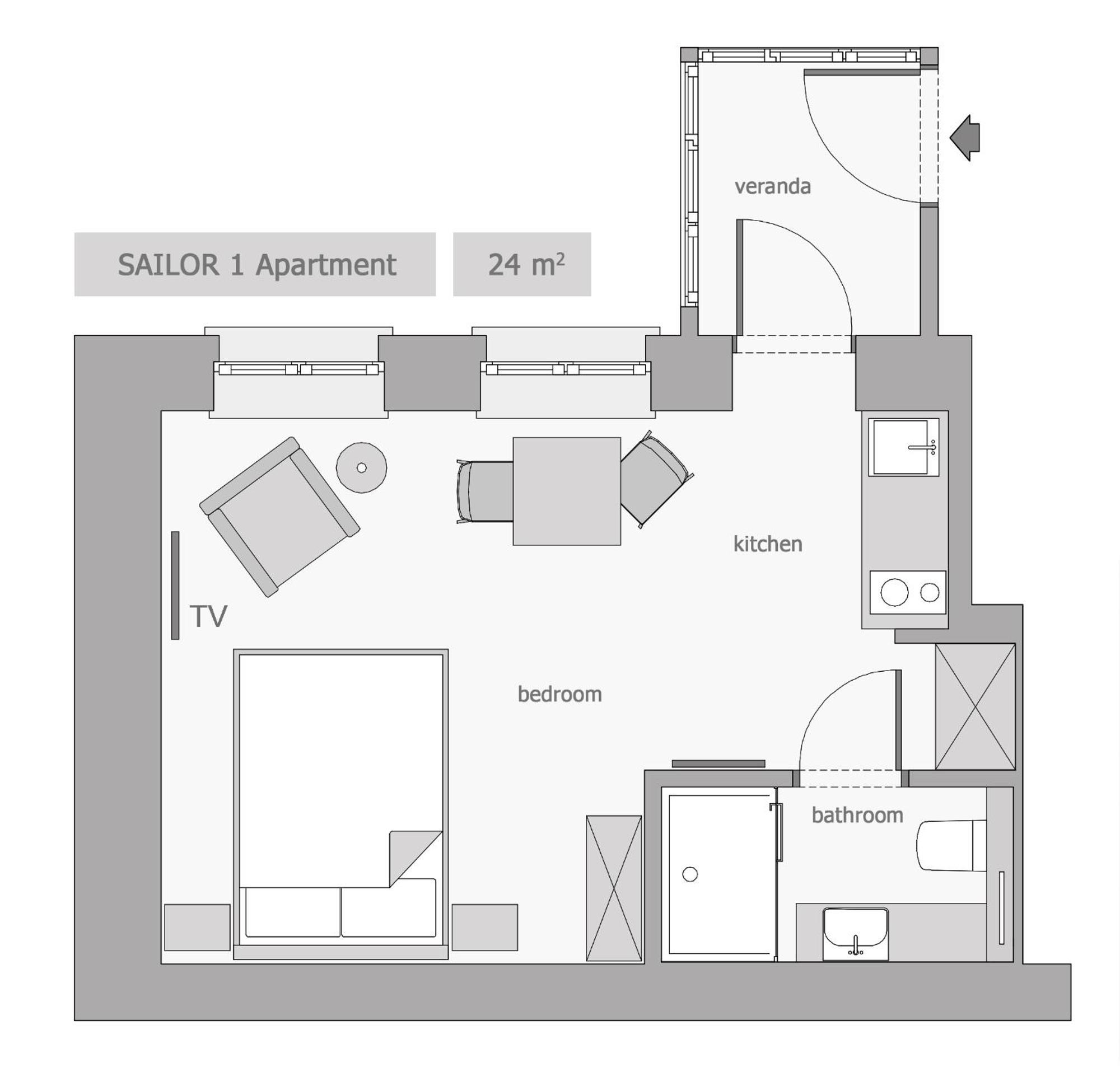 Sanhaus - Sailor Dla Par - 2 Minuty Od Plazy Apartment *